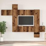 Set comodă TV 10 pcs Lemn vechi 30.5 x 30 x 90 cm Lemn compozit GartenMobel Dekor
