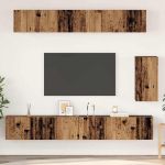 Set comodă TV 6 pcs Lemn vechi Standard Mediu Lemn compozit GartenMobel Dekor