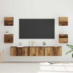 Set comodă TV 7 pcs Lemn vechi 60 x 30 x 30 cm Lemn compozit GartenMobel Dekor