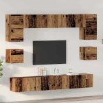 Set comodă TV 8 pcs Lemn vechi 100 x 30 x 30 cm Lemn compozit GartenMobel Dekor