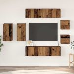 Set comodă TV 8 pcs Lemn vechi 30.5 x 30 x 60 cm Lemn compozit GartenMobel Dekor