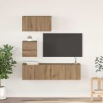 Set comodă TV Pe perete Altele 4 pcs stejar artizanal 60 x 30 x 30 cm GartenMobel Dekor