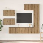 Set comodă TV cu raft Altele 6 pcs stejar artizanal 30.5 x 30 x 90 cm GartenMobel Dekor
