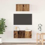 Set dulap TV 2 pcs Lemn vechi 80 x 30 x 30 cm Lemn compozit GartenMobel Dekor