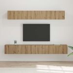 Set dulap TV 5 pcs stejar artizanal 80 x 30 x 30 cm Mediu GartenMobel Dekor