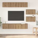 Set dulap TV 6 pcs stejar artizanal 80 x 30 x 30 cm Mediu GartenMobel Dekor