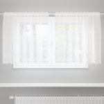 Cortină din Dantelă cu perdele Floral Alb 150 x 80 cm Poliester GartenMobel Dekor
