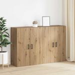 Mobilier cu Montaj pe Perete cu raft 2 pcs stejar artizanal GartenMobel Dekor
