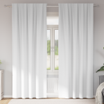 Perdele opace cu perdele 2 pcs Alb pur 245 x 140 cm Poliester GartenMobel Dekor