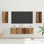 Set comodă TV 4 pcs Lemn vechi 30.5 x 30 x 60 cm Lemn compozit GartenMobel Dekor