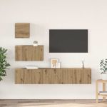 Set comodă TV Pe perete Altele 4 pcs stejar artizanal 80 x 30 x 30 cm GartenMobel Dekor