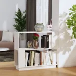 Bibliotecă/Separator cameră, alb, 80x25x70 cm lemn masiv pin GartenMobel Dekor