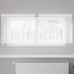 Cortină din Dantelă cu perdele Floral Alb 200 x 120 cm Poliester GartenMobel Dekor