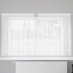 Cortină din Dantelă cu perdele Floral Alb 200 x 180 cm Poliester GartenMobel Dekor
