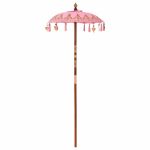 Parasol Balinez Altele Roz x 260 cm Bumbac și lemn masiv GartenMobel Dekor