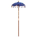 Parasol Balinez Altele albastru x 260 cm Bumbac și lemn masiv GartenMobel Dekor