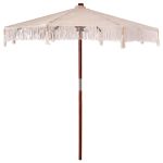 Umbrelă de soare Altele Crem x 250 cm Bumbac și lemn masiv GartenMobel Dekor