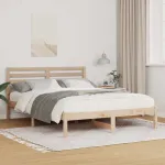 Cadru de pat cu headboard Maro 120 x 200 cm Lemn de brad solid GartenMobel Dekor