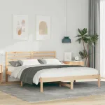 Cadru de pat cu headboard Maro 150 x 200 cm Lemn de brad solid GartenMobel Dekor