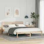 Cadru de pat cu headboard Maro 160 x 210 cm Lemn de brad solid GartenMobel Dekor
