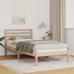 Cadru de pat cu headboard Maro 75 x 190 cm Lemn de brad solid GartenMobel Dekor