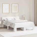 Cadru de pat cu headboard Alb 160 x 200 cm Lemn de brad GartenMobel Dekor