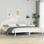 Cadru de pat cu headboard Alb 180 x 220 cm Lemn de brad solid GartenMobel Dekor