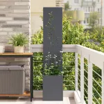 Ghiveci de Grădină cu Panou Decorativ Antracit 32 x 140 cm GartenMobel Dekor