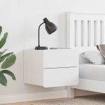 Noptieră cu sertar 2 pcs Alb 39 x 34 x 33 cm Pin masiv GartenMobel Dekor