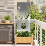 Panou Decorativ de Grădină Argintiu 50 x 140 cm Oțel inoxidabil GartenMobel Dekor