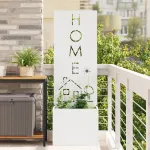 Ghiveci de Grădină cu Panou Decorativ Alb 50 x 140 cm GartenMobel Dekor