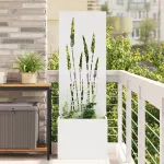 Ghiveci de Grădină cu Panou Decorativ Alb 50 x 140 cm GartenMobel Dekor