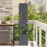 Ghiveci de Grădină cu Panou Decorativ Antracit 32 x 140 cm GartenMobel Dekor