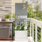 Ghiveci de Grădină cu Panou Decorativ Argintiu 50 x 140 cm GartenMobel Dekor