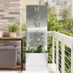 Ghiveci de Grădină cu Panou Decorativ Argintiu 50 x 140 cm GartenMobel Dekor