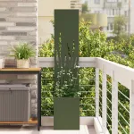 Ghiveci de Grădină cu Panou Decorativ Olivengrønn 32 x 140 cm GartenMobel Dekor