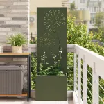 Ghiveci de Grădină cu Panou Decorativ Olivengrønn 50 x 140 cm GartenMobel Dekor