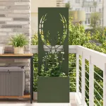 Ghiveci de Grădină cu Panou Decorativ Olivengrønn 50 x 140 cm GartenMobel Dekor