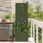 Ghiveci de Grădină cu Panou Decorativ Olivengrønn 50 x 140 cm GartenMobel Dekor