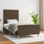 Cadru de pat fără saltea, maro închis, 90x190 cm, textil GartenMobel Dekor