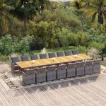 Set mobilier de grădină cu perne, 17 piese, gri, poliratan GartenMobel Dekor