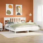 Pat cu bibliotecă fără saltea, 180x200 cm, lemn masiv de pin GartenMobel Dekor