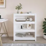 Bibliotecă, alb, 80x35x97 cm, lemn masiv de pin GartenMobel Dekor