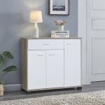 Comoda Bobeck 72x80x28cm stejar/alb [en.casa] HausGarden Leisure