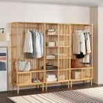 Set garderoba, en.casa, 1x PXNB-0706 - 2x PXNB-0707 Trundholm - Vemb, 185 x 240 x 45 cm, bambus, natur HausGarden Leisure