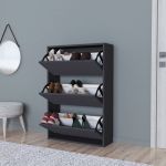 Dulap pantofi Aurskog 110x73,5x24cm pal antracit [en.casa] HausGarden Leisure