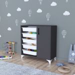Comoda Aurland 78,5x77x30cm antracit [en.casa] HausGarden Leisure