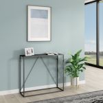 Masa consola Austevoll 90x30x80cm otel negru [en.casa] HausGarden Leisure
