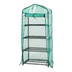 Sera gradina Chaam 158x69x49cm verde cu 4 rafturi [en.casa] HausGarden Leisure
