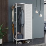Suport haine Puumala 180x80x45cm alb [en.casa] HausGarden Leisure